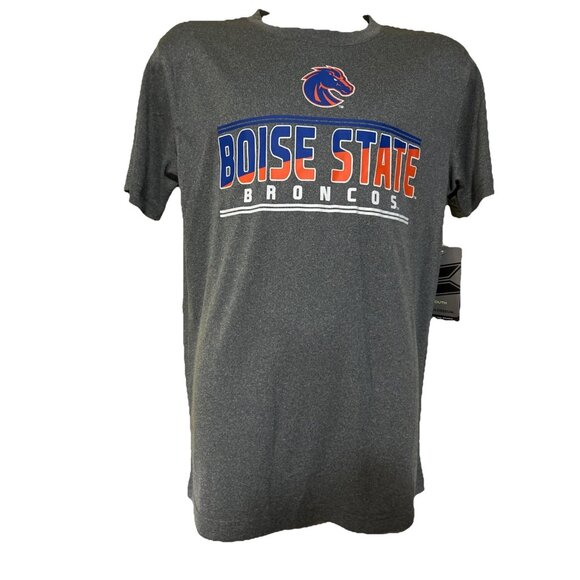 NEW Boise State BSU Broncos Colosseum Gray Crew Neck Tee Shirt Youth M 12-14 - Picture 1 of 6
